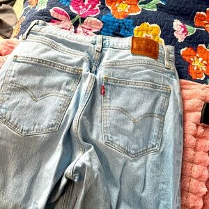 Light Blue High Slim Straight Jeans